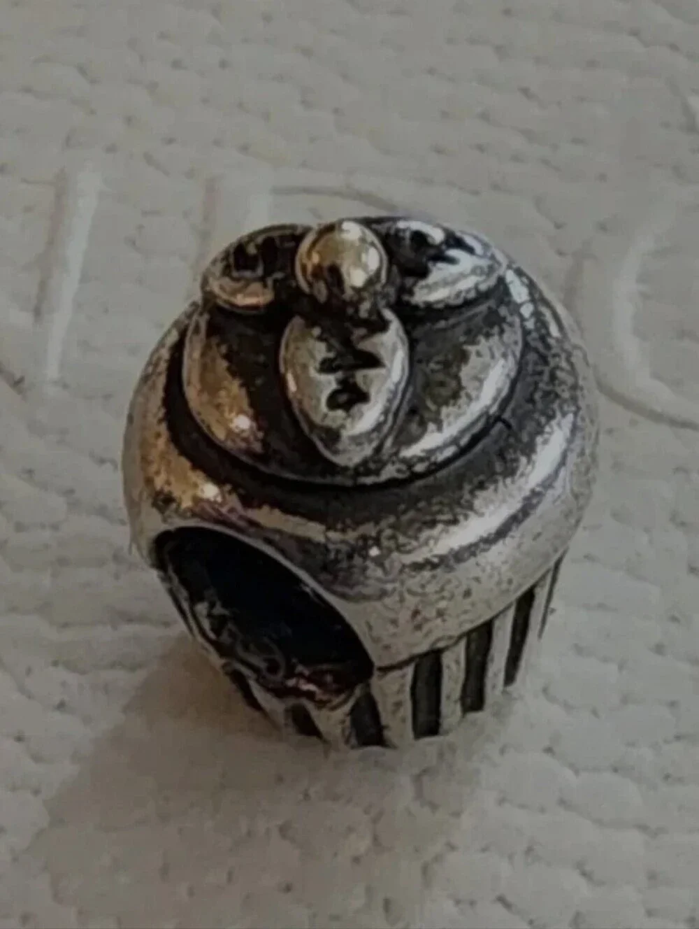 Authentic Pandora Two-Tone Cupcake Charm